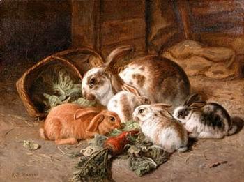 unknow artist Rabbits 135 Germany oil painting art